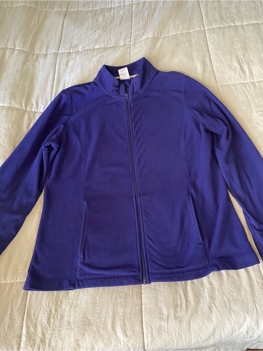 Athletic Works Purple Full-Zip Fleece Bomber Jacket